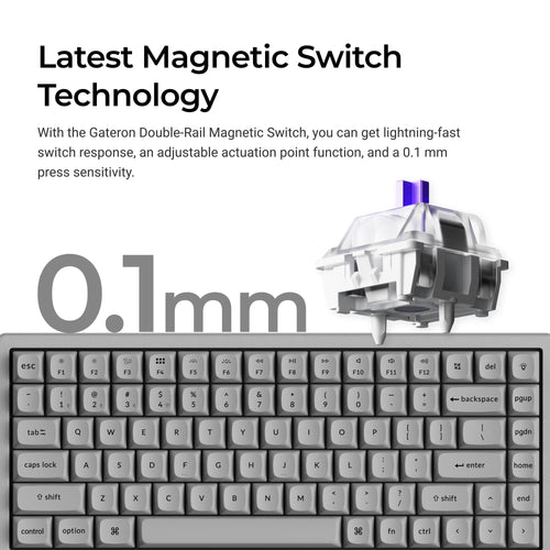 Keychron K2 HE Wireless Magnetic Switch Custom Keyboard - Concrete Edition
