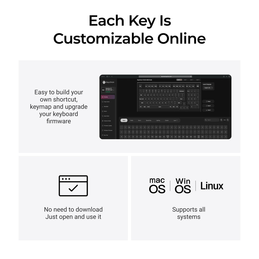 Keychron V5 8K QMK Wired Custom Mechanical Keyboard