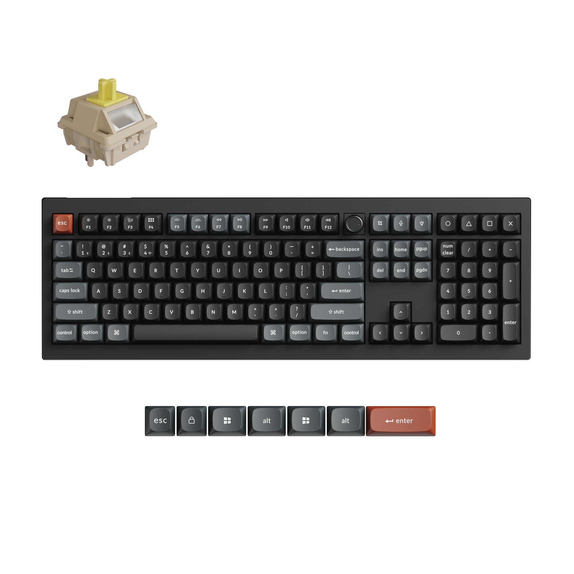 Keychron V6 Ultra 8K Wireless Hot-swappable RGB Backlight Banana Switch - Black